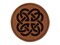 Clover Irish Celtic Knot Round Iron-On Engraved Faux Leather Patch Applique - 2.5"